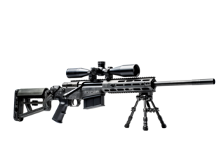 a rifle with a scope