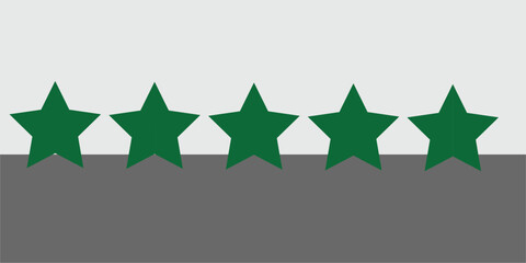 Five stars customer product rating review flat icon for apps and websites