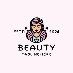 Beauty Girl Logo Feminine Vector, Women Spa And Salon Icon Symbol, Natural Beautiful Creative Vintage graphic Design.