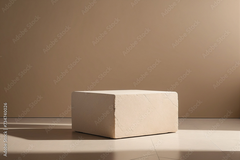 Poster empty pedestal stone mockup product display