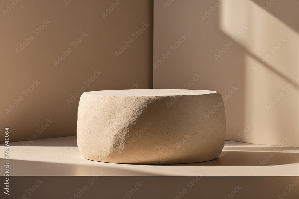 Poster empty pedestal stone mockup product display