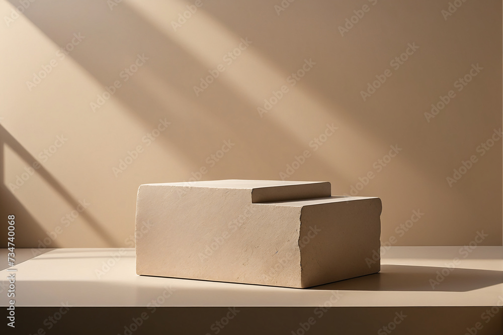 Poster empty pedestal stone mockup product display