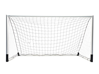 a football goal net with white net