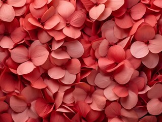 Red and pink petals in a pile