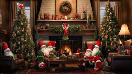 Fototapeta premium winter holiday gnomes