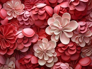 Red and pink petals in a pile