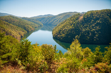 Calderwood Lake, bordering the Great Smoky Mountains National Park and Cherokee National Forest