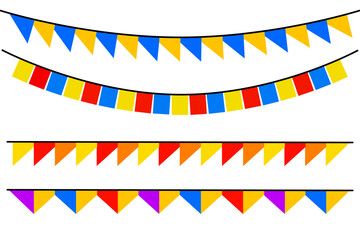 set of colorful hanging flags
