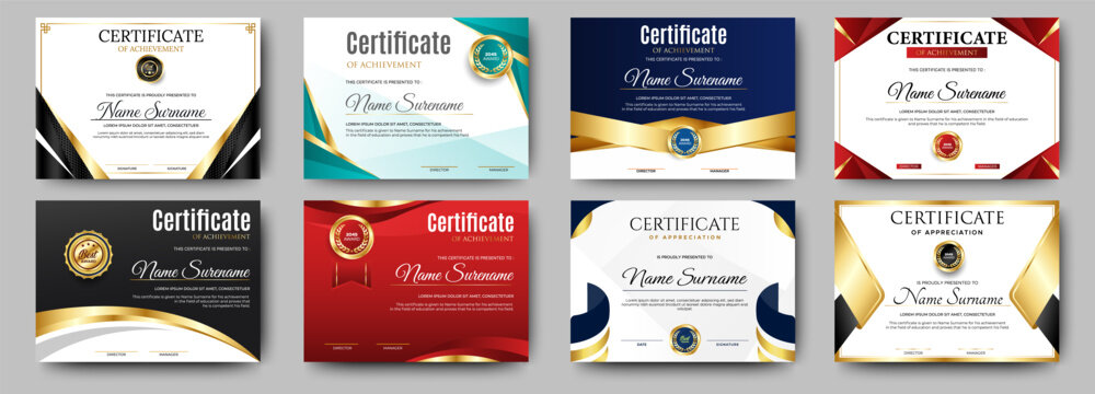 Certificates of Achievement  template design for award, business, and education needs. vector	
