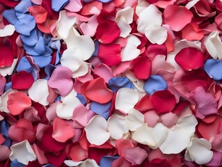 Pink and red rose petals