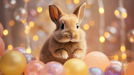 Fototapeta na wymiar Cute easter bunny background