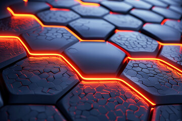 Obraz premium Image of Blue Geometric Shapes With Glowing Connections