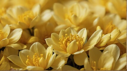 Obraz na płótnie Canvas Background of yellow flower petals, close up from Generative AI