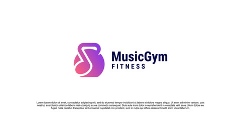 Music fitness logo. a unique, exclusive, elegant, professional, clean, simple, modern logo, company logo