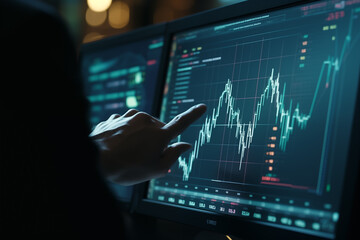 Businessman planning and strategy with data chart graph for trade stock.