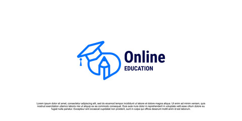 Online education logo design vector template