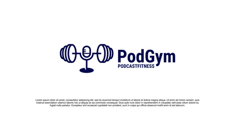 logo for podcast that talks about fitness, gym and wellness
