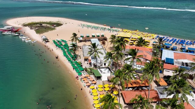 Gunga Beach At Maceio Alagoas Brazil. Maritime Water Front. Paradise Skyline Heaven Stunning. Paradise Sea Heaven Water Edge Shore. Paradise Stunning Islands Nature Background. Maceio Alagoas.