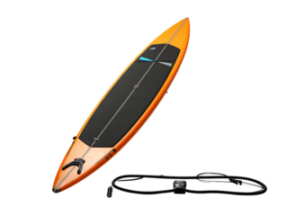 a surfboard with a cord