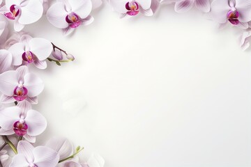 Fototapeta na wymiar orchid frame with white background