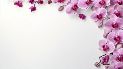 Fototapeta na wymiar orchid frame with white background