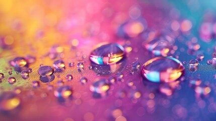 Color waterdrops on a surface colorful background - 734757467