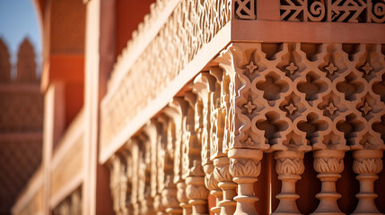 detail of islamic mosque with old architectural. islamic architecture