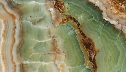green onyx stone texture with brown veins; abstract natural background for design
