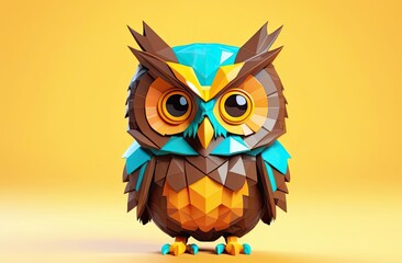Owl geometric head. Scandinavian style. illustration.