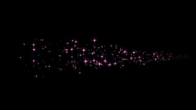 Pink stardust flows horizontally in line particles. There are 4 variations, both straight and curved. Alpha channel included.