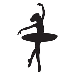 ballerina pose silhouette vector illustration
