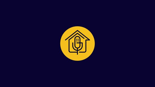 Home House podcast logo design animation