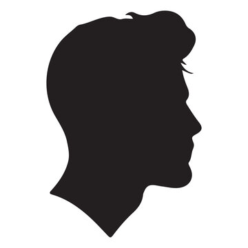 handsome man side face silhouette vector illustration