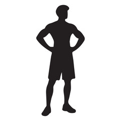 fitness man silhouette vector illustration