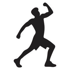 fitness man silhouette vector illustration