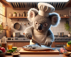 コアラが料理人