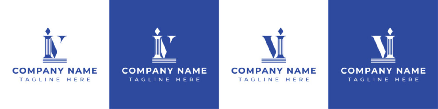 Letters IV and VI Pillar Logo, suitable for business with IV and VI related to Pillar