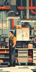 Industrial Harmony - Mechanic Portrait