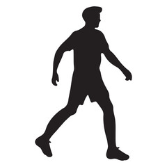 Fototapeta na wymiar walking man silhouette vector illustration