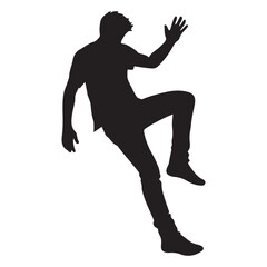 fall people silhouette vector illustration