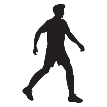 walking man silhouette vector illustration