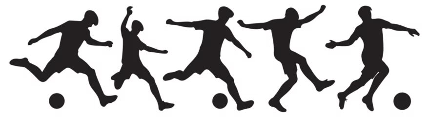 Fotobehang football player silhouette set vector illustration © Riana Cableme