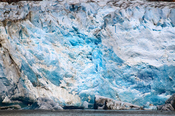 Alaska, glacier edge of the Sawyer Glacier in the Tracy Arm Fjord in the Boundary Ranges of Alaska, United States