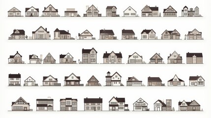 Realistic home icons set of black real estate objects and house symbols on white background