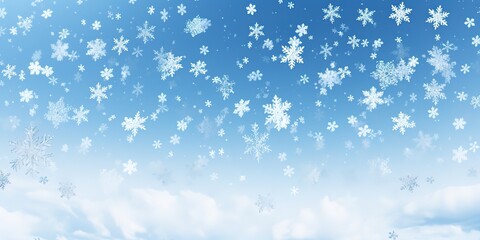 Fototapeta na wymiar Christmas seamless pattern background with snowflakes on a light blue background