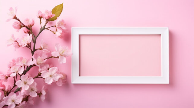 Empty pink picture frame