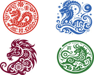 Chinese zodiac sign, Chinese zodiac of symbol vector