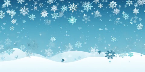 Christmas seamless pattern background with snowflakes on a light blue background