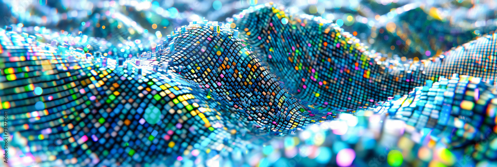 Poster digital fabric of the future, blending technology and design in a seamless tapestry of data and conn