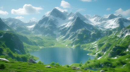 Fototapeta premium lake and mountains